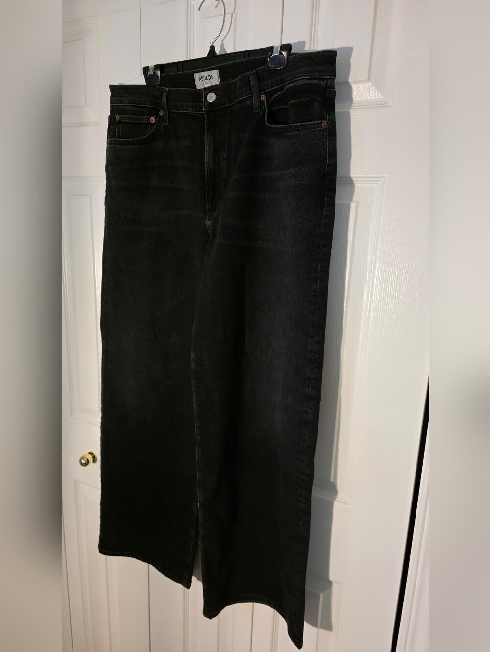 AGOLDE Harper Jean Mid Rise Relaxed Straight Jeans In Hush(washes Black)  33 - Picture 11 of 16